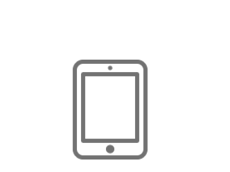 Tablet Abbildung einer schwarz-weiß-Zeichnung auf hellem Hintergrund, die ein Tablet darstellt.